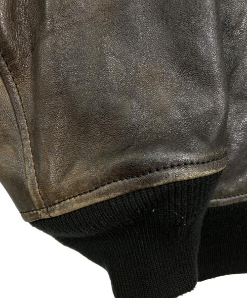 AVIREX（アヴィレックス）AVIREX (アヴィレックス) ウエストポイントMA-1 レザージャケット ブラウン サイズ:XLの古着・服飾アイテム