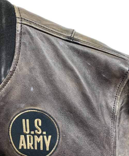 AVIREX（アヴィレックス）AVIREX (アヴィレックス) ウエストポイントMA-1 レザージャケット ブラウン サイズ:XLの古着・服飾アイテム