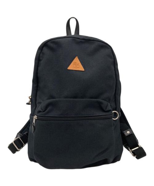 IL BISONTE（イル ビゾンテ）IL BISONTE (イル ビゾンテ) レザー切替ナイロンリュック ブラックの古着・服飾アイテム