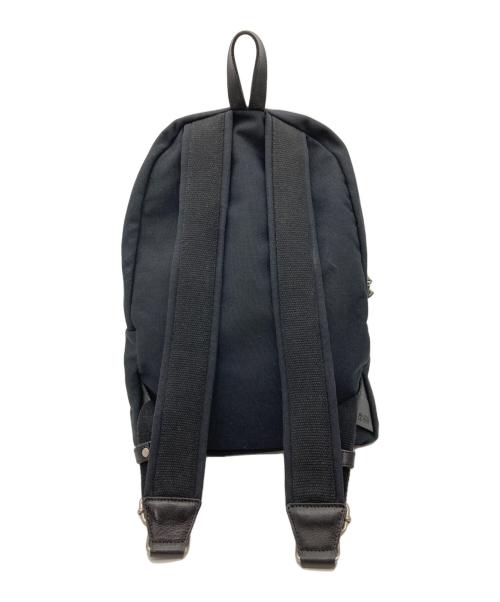 IL BISONTE（イル ビゾンテ）IL BISONTE (イル ビゾンテ) レザー切替ナイロンリュック ブラックの古着・服飾アイテム
