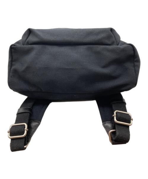 IL BISONTE（イル ビゾンテ）IL BISONTE (イル ビゾンテ) レザー切替ナイロンリュック ブラックの古着・服飾アイテム