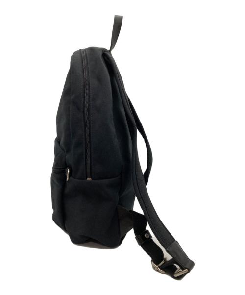IL BISONTE（イル ビゾンテ）IL BISONTE (イル ビゾンテ) レザー切替ナイロンリュック ブラックの古着・服飾アイテム