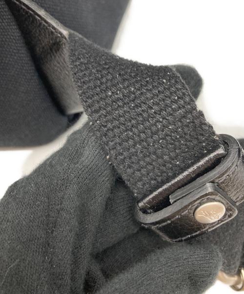 IL BISONTE（イル ビゾンテ）IL BISONTE (イル ビゾンテ) レザー切替ナイロンリュック ブラックの古着・服飾アイテム