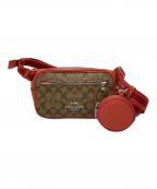 COACHコーチ）の古着「エリアス ベルト バッグ カラーブロック ボディバッグ」｜オレンジ