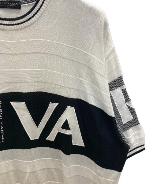 BARNI VARNO（バーニヴァーノ）BARNI VARNO (バーニヴァーノ) 半袖ニット ホワイト サイズ:LLの古着・服飾アイテム