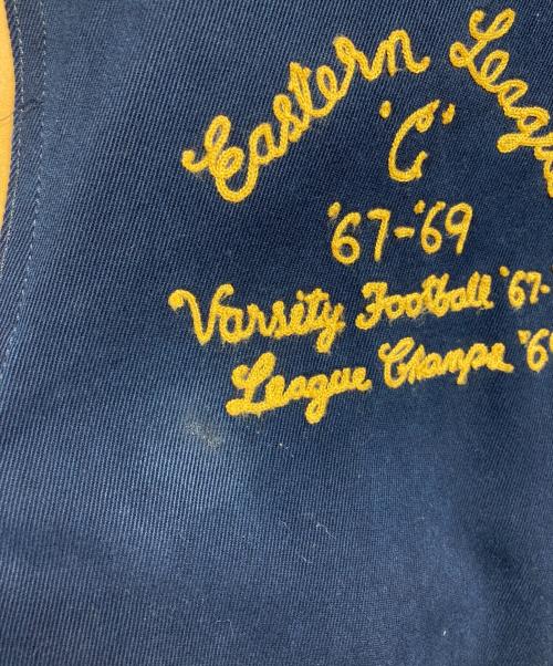 POLO RALPH LAUREN（ポロ・ラルフローレン）POLO RALPH LAUREN (ポロ・ラルフローレン) レザー切替スタジャン ネイビー×ベージュ サイズ:XLの古着・服飾アイテム