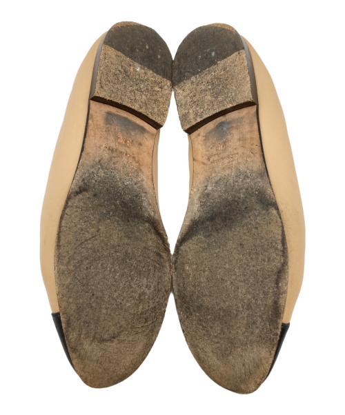 CHANEL（シャネル）CHANEL (シャネル) ココマークバレエパンプス ベージュ×ブラック サイズ:37Cの古着・服飾アイテム