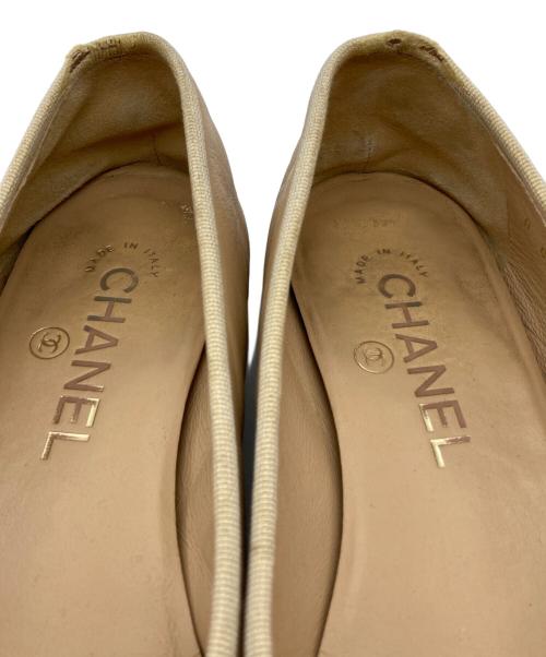 CHANEL（シャネル）CHANEL (シャネル) ココマークバレエパンプス ベージュ×ブラック サイズ:37Cの古着・服飾アイテム