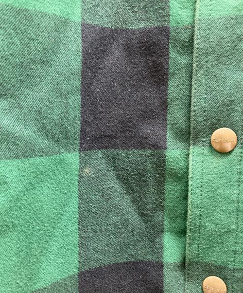 CarHartt（カーハート）CarHartt (カーハート) Relaxed Fit Heavyweight Flannel Sherpa-Lined Shirt Jac グリーン サイズ:M regularの古着・服飾アイテム