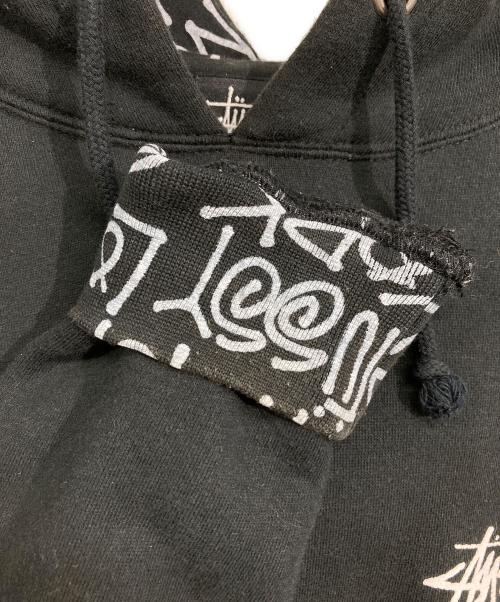 stussy（ステューシー）stussy (ステューシー) ワールドツアープルオーバーパーカー ブラック サイズ:Lの古着・服飾アイテム