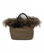 VIOLAd'OROヴィオラドーロ）の古着「ラクーンファーハンドバッグ」｜ベージュ