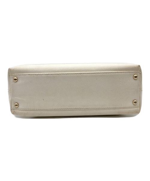 CHANEL（シャネル）CHANEL (シャネル) ウッドチェーンキャビアスキンハンドバッグ アイボリーの古着・服飾アイテム