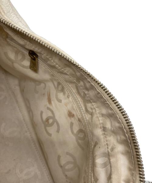 CHANEL（シャネル）CHANEL (シャネル) ウッドチェーンキャビアスキンハンドバッグ アイボリーの古着・服飾アイテム