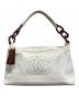 CHANEL（シャネル）の古着「ウッドチェーンキャビアスキンハンドバッグ」｜アイボリー