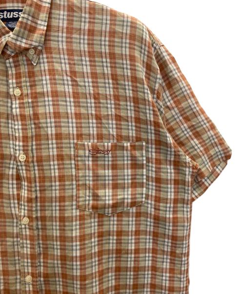 stussy（ステューシー）stussy (ステューシー) チェックシャツ ブラウン サイズ:Ｌの古着・服飾アイテム
