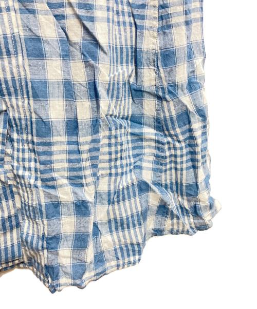 POLO RALPH LAUREN（ポロ・ラルフローレン）POLO RALPH LAUREN (ポロ・ラルフローレン) リネンチェックシャツワンピース ブルー サイズ:2の古着・服飾アイテム