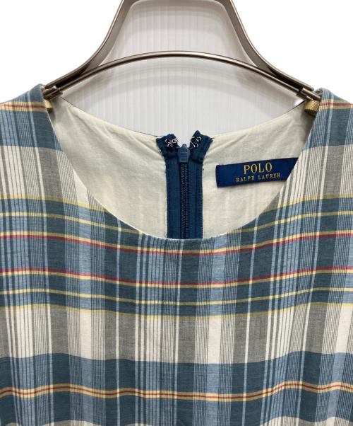 POLO RALPH LAUREN（ポロ・ラルフローレン）POLO RALPH LAUREN (ポロ・ラルフローレン) チェックノースリーブワンピース ネイビー サイズ:2の古着・服飾アイテム
