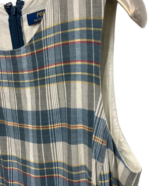 POLO RALPH LAUREN（ポロ・ラルフローレン）POLO RALPH LAUREN (ポロ・ラルフローレン) チェックノースリーブワンピース ネイビー サイズ:2の古着・服飾アイテム