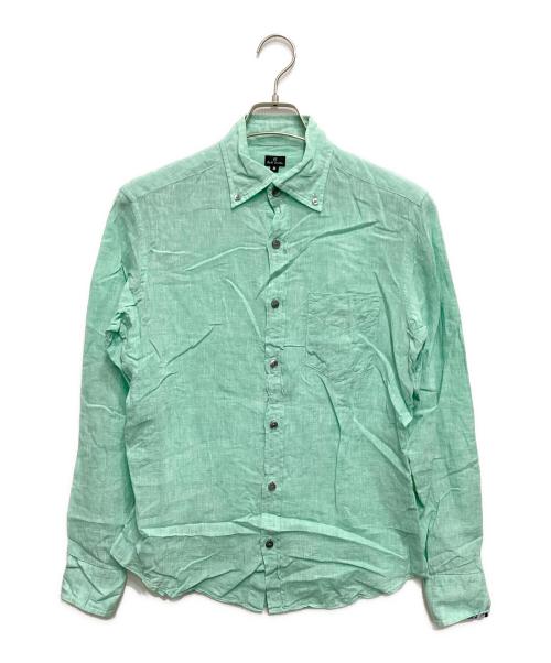 PS Paul Smith（ＰＳポールスミス）PS Paul Smith (ＰＳポールスミス) リネンシャツ グリーン サイズ:Mの古着・服飾アイテム