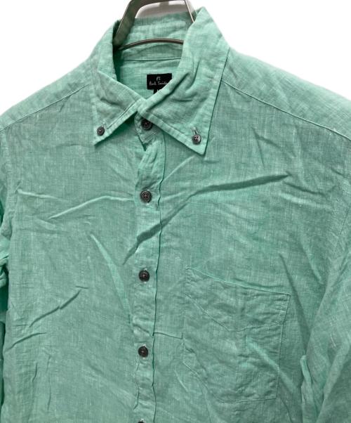 PS Paul Smith（ＰＳポールスミス）PS Paul Smith (ＰＳポールスミス) リネンシャツ グリーン サイズ:Mの古着・服飾アイテム