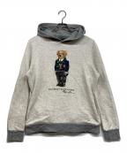 POLO RALPH LAURENポロ・ラルフローレン）の古着「ポロベアーバイカラープルオーバーパーカー」｜グレー