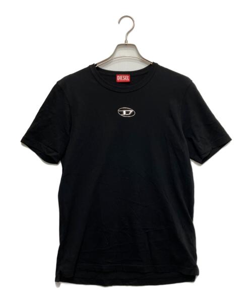DIESEL（ディーゼル）DIESEL (ディーゼル) メタリックオーバルロゴTシャツ ブラック サイズ:Sの古着・服飾アイテム
