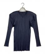 PLEATS PLEASEプリーツプリーズ）の古着「プリーツカーディガン」｜ネイビー