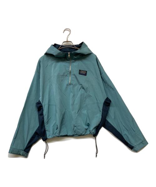 stussy（ステューシー）stussy (ステューシー) ロゴアノラックパーカー ブルー×ネイビー サイズ:Mの古着・服飾アイテム