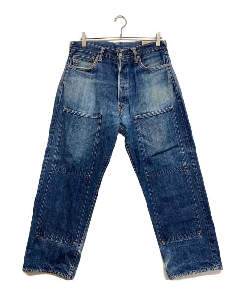 EVISU（エヴィス）EVISU (エヴィス) シンチバックダブルニーデニムパンツ インディゴ サイズ:W34の古着・服飾アイテム