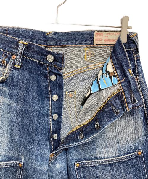 EVISU（エヴィス）EVISU (エヴィス) シンチバックダブルニーデニムパンツ インディゴ サイズ:W34の古着・服飾アイテム
