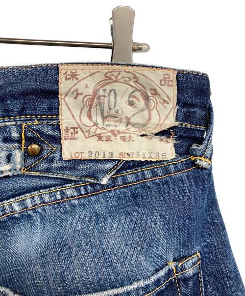 EVISU（エヴィス）EVISU (エヴィス) シンチバックダブルニーデニムパンツ インディゴ サイズ:W34の古着・服飾アイテム