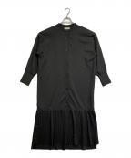 SUMI STYLEスミ スタイル）の古着「裾プリーツシャツワンピース」｜ブラック