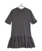 SUMI STYLEスミ スタイル）の古着「裾ギャザー長袖ワンピース」｜グレー