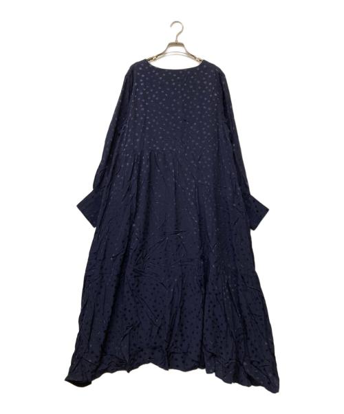 SUMI STYLE（スミ スタイル）SUMI STYLE (スミ スタイル) ドット柄フレアワンピース ネイビー サイズ:Fの古着・服飾アイテム
