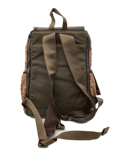 ear PAPILLONNER（イアパピヨネ）ear PAPILLONNER (イアパピヨネ) BURLAP OUTFITTER (バーラップアウトフィッター) ボトムレザーレオパードリュック イエローの古着・服飾アイテム