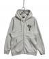 stussy（ステューシー）の古着「WORLD TOURWORLD ZIP HOODIE」｜グレー