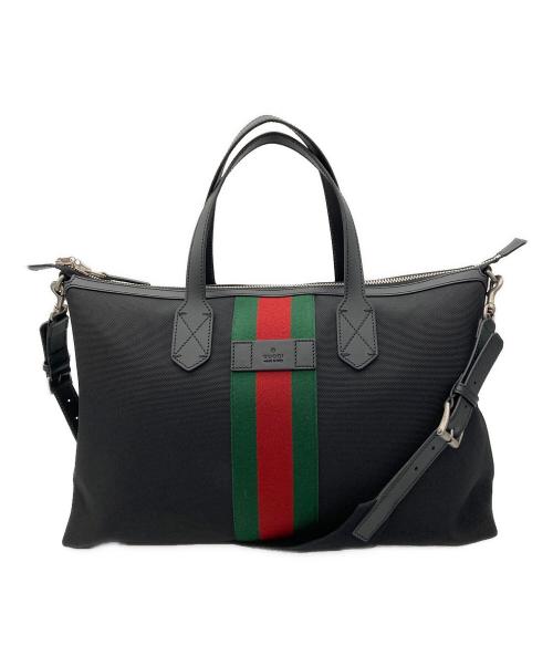 GUCCI（グッチ）GUCCI (グッチ) ナイロン2WAYボストンバッグ ブラックの古着・服飾アイテム