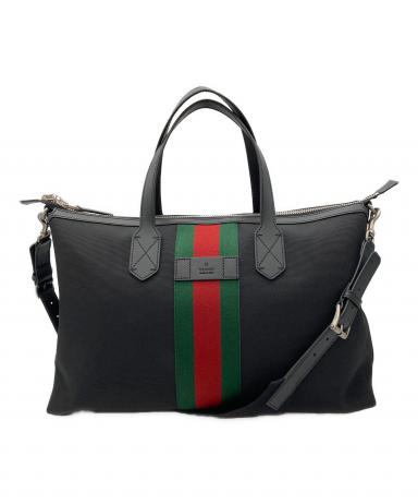 中古・古着通販】GUCCI (グッチ) ナイロン2WAYボストンバッグ ブラック