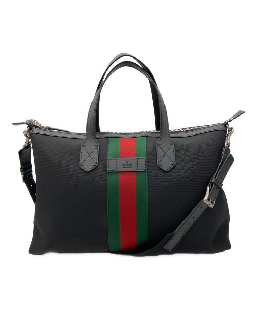 GUCCI（グッチ）GUCCI (グッチ) ナイロン2WAYボストンバッグ ブラックの古着・服飾アイテム