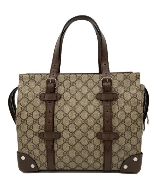 GUCCI（グッチ）GUCCI (グッチ) スクエアトートバッグ ブラウンの古着・服飾アイテム