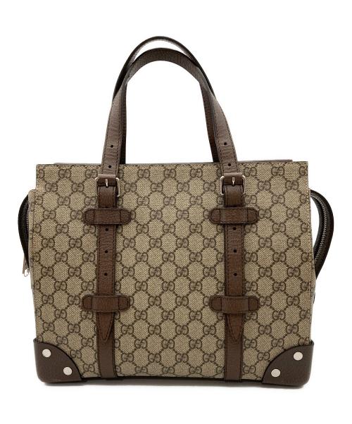 GUCCI（グッチ）GUCCI (グッチ) スクエアトートバッグ ブラウンの古着・服飾アイテム