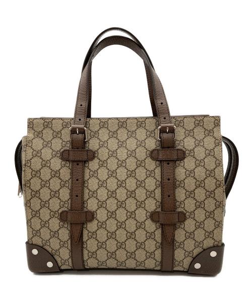 GUCCI（グッチ）GUCCI (グッチ) スクエアトートバッグ ブラウンの古着・服飾アイテム