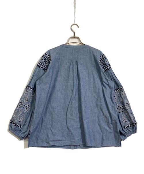 Leilian（レリアン）Leilian (レリアン) 刺繍ブラウス ブルー サイズ:11の古着・服飾アイテム