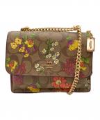 COACHコーチ）の古着「ミニ クレア クロスボディ・シグネチャー キャンバス・フローラル プリント」｜ブラウン