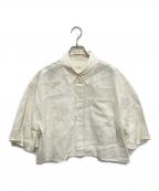 IENAイエナ）の古着「リネンミックスクロップドシャツ」｜ホワイト