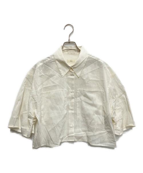 IENA（イエナ）IENA (イエナ) リネンミックスクロップドシャツ ホワイト サイズ:不明の古着・服飾アイテム