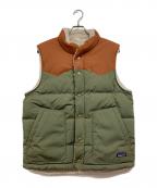 Patagoniaパタゴニア）の古着「リバーシブルビビーダウンベスト」｜カーキ×ブラウン