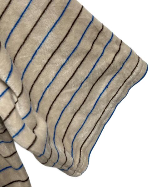 6(ROKU) BEAUTY&YOUTH（ロク ビューティーアンドユース）6(ROKU) BEAUTY&YOUTH (ロク ビューティーアンドユース) ボーダーベロアワンピース ベージュ サイズ:38の古着・服飾アイテム