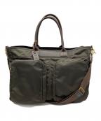 Felisiフェリージ）の古着「レザーナイロン2WAYバッグ」｜ブラウン×グリーン