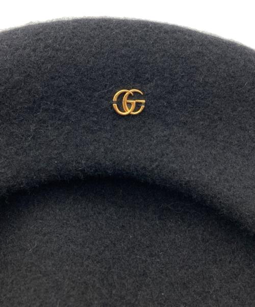 GUCCI（グッチ）GUCCI (グッチ) GGマーモント ロゴベレー帽 ブラックの古着・服飾アイテム